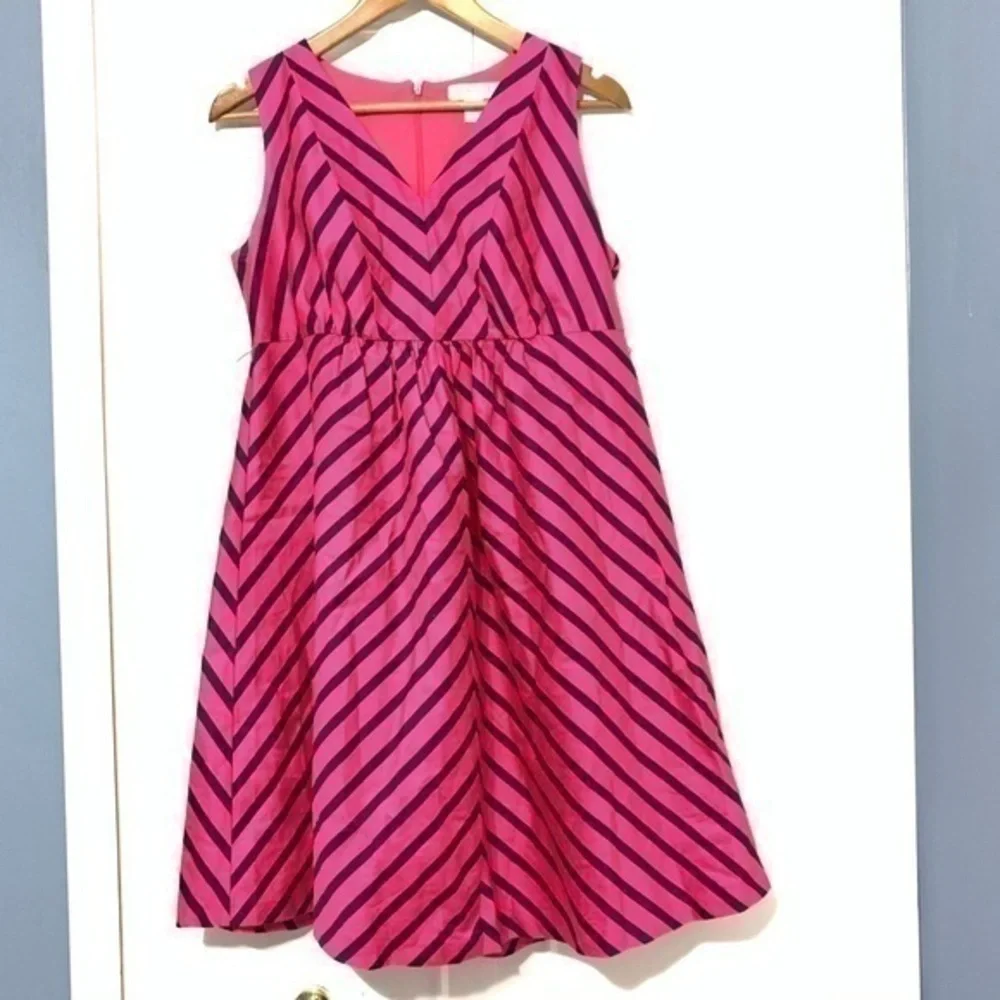 Motherhood Maternity Women’s Small Pink Navy Stripes Sleeveless A-Line Dress S - Picture 2 of 9